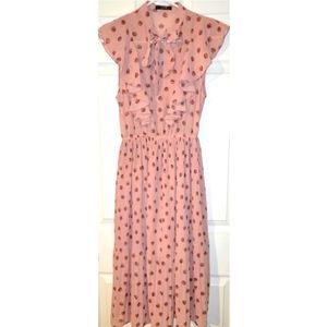 Shein Dotted Pink Flowy Short sleeve dress. Size Small
